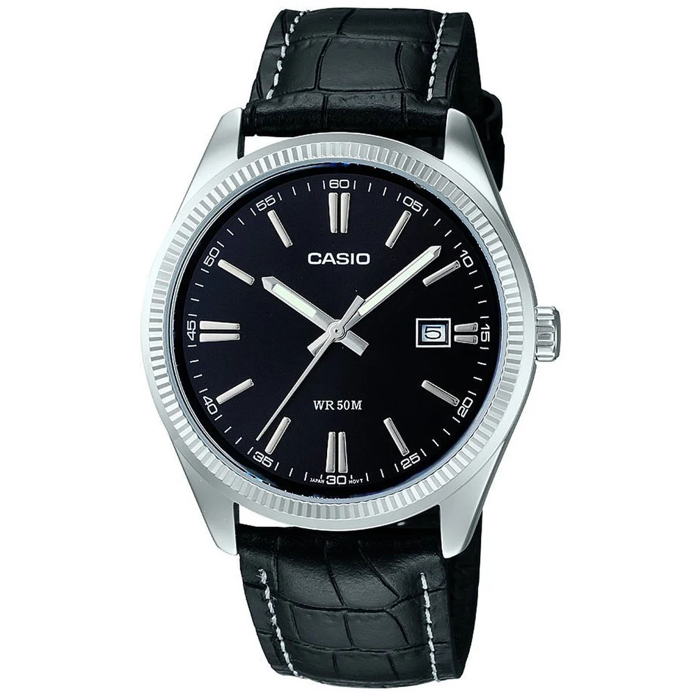 Φωτογραφία προϊόντος: CASIO Collection Black Leather Strap MTP-1302PL-1AVEF