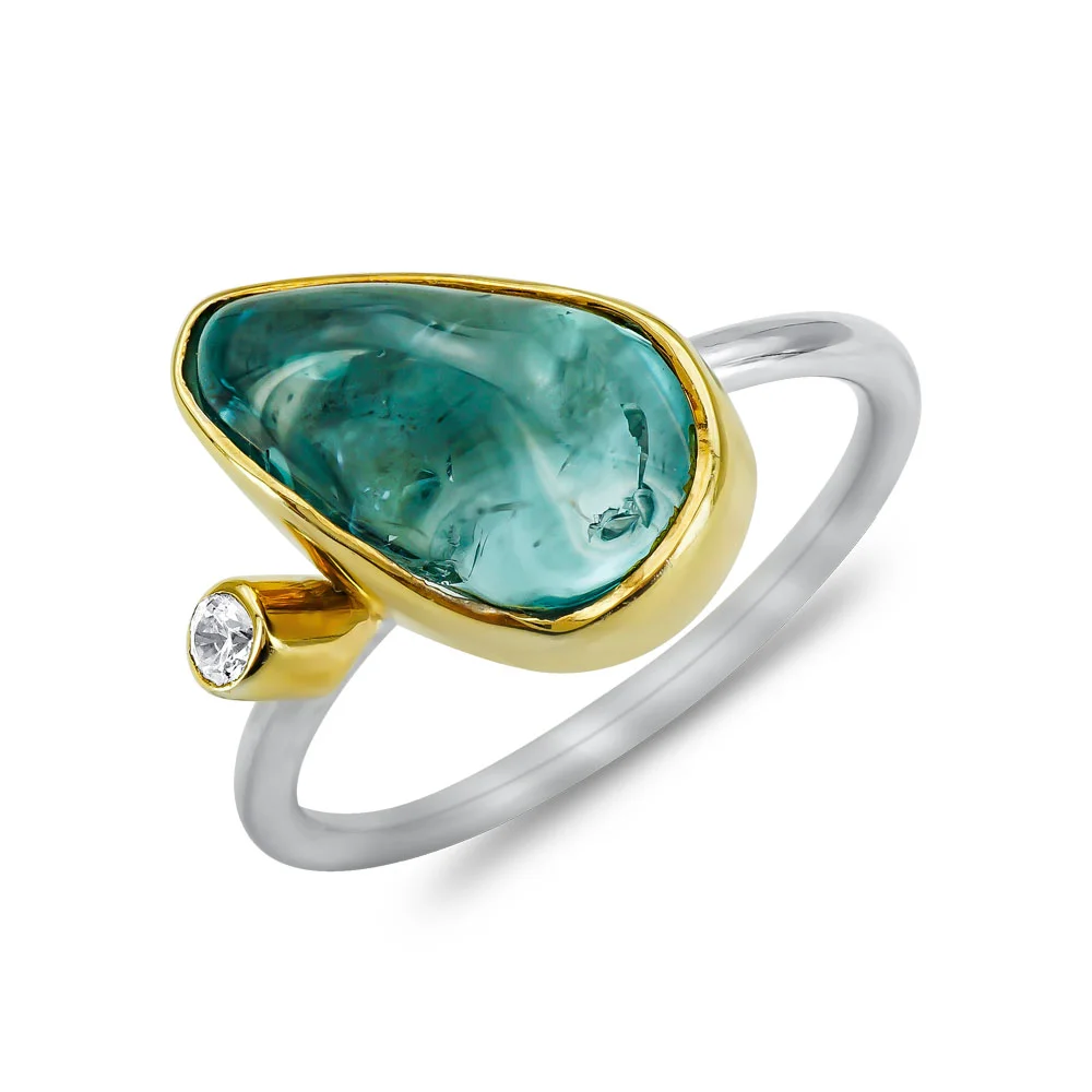 Φωτογραφία προϊόντος: Δαχτυλίδι Mε Blue Topaz από Δίχρωμο Ασήμι DX845