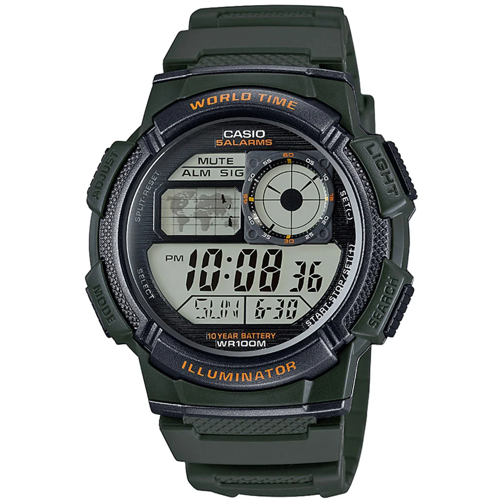 Φωτογραφία προϊόντος: CASIO Collection Digital Khaki Rubber Strap AE-1000W-3AVEF