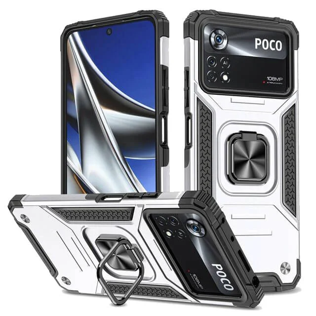 Φωτογραφία προϊόντος: Armor Ringstand Case Silver Xiaomi Poco X4 Pro 5G