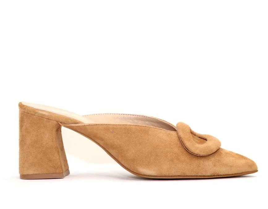 Φωτογραφία προϊόντος: Ellen Shoes 3699 Γυναικεία Mules από Δέρμα Καστόρι σε Camel χρώμα