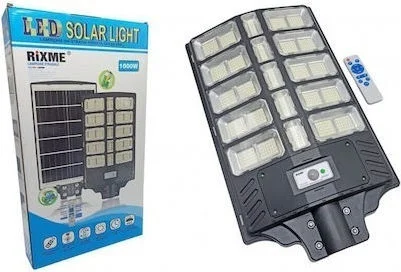 Φωτογραφία προϊόντος: Rixme RX-1000W Ηλιακό Φωτιστικό Δρόμου με Αισθητήρα Κίνησης, Φωτοκύτταρο και Τηλεχειριστήριο IP67 52582401