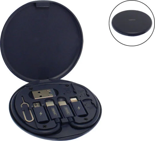 Φωτογραφία προϊόντος: Remax RC-190 Regular USB to Lightning / Type-C / micro USB Cable 3A Μπλε 0.29m