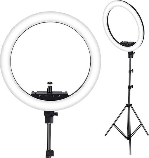 Φωτογραφία προϊόντος: Ring Light CXB-460 43cm 3200-5800K με Τρίποδο Δαπέδου και Βάση για Κινητό