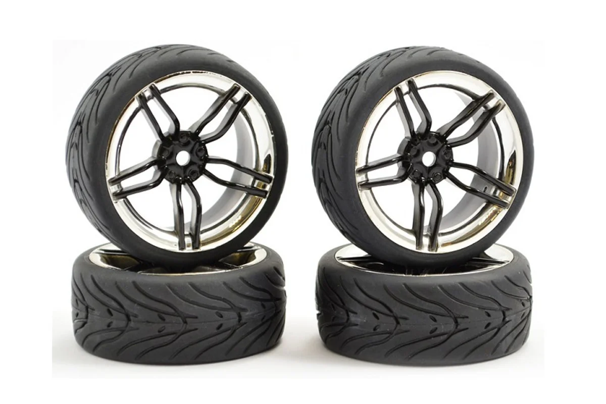 Φωτογραφία προϊόντος: FAST0096BC FASTRAX 1/10 STREET/TREAD TYRE 10SP BLACK/CHROME WHEEL