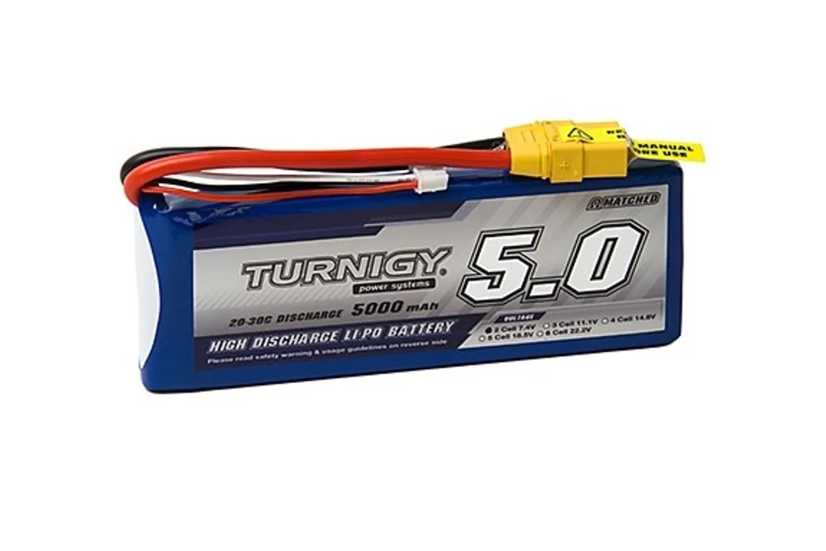 Φωτογραφία προϊόντος: Turnigy 5000mAh 2S 20-30C Lipo Pack w/XT-90
