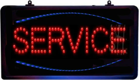 Φωτογραφία προϊόντος: Service Κυλιόμενη Πινακίδα LED Διπλής Όψης 48x25cm Κόκκινο / Μπλε