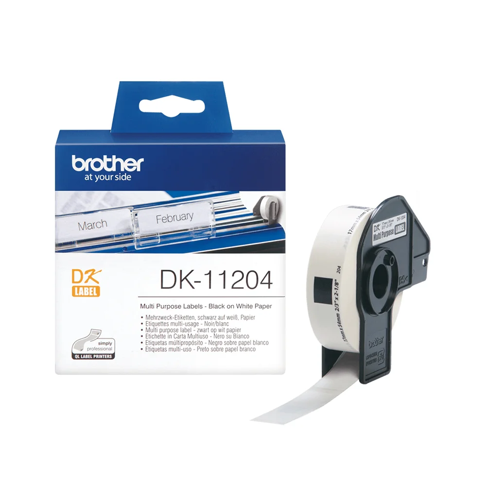 Φωτογραφία προϊόντος: Brother Labels Brother DK-11204 Label Roll – Black on White, 17mm x 54mm (DK11204) (BRODK11204)