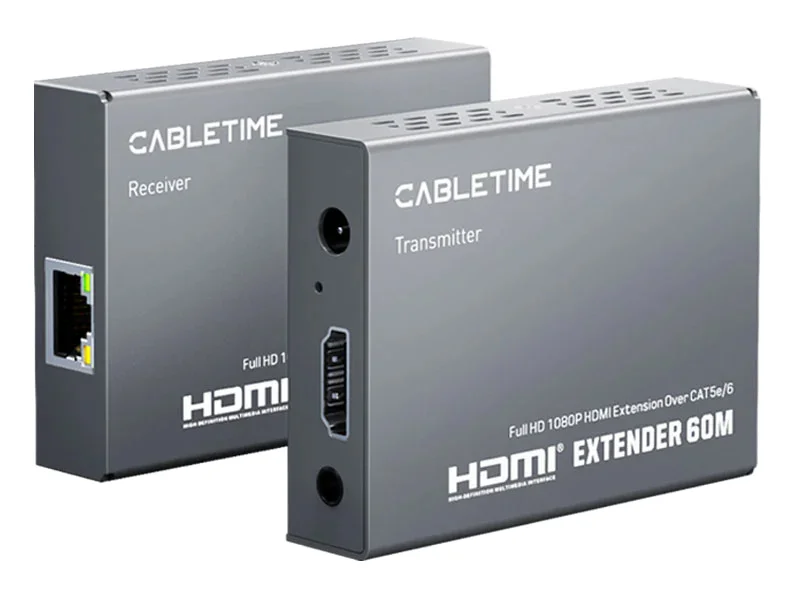 Φωτογραφία προϊόντος: CABLETIME HDMI video extender CT-HEHD-FG60 μέσω καλωδίου RJ45, 1080p/60Hz, έως 60m