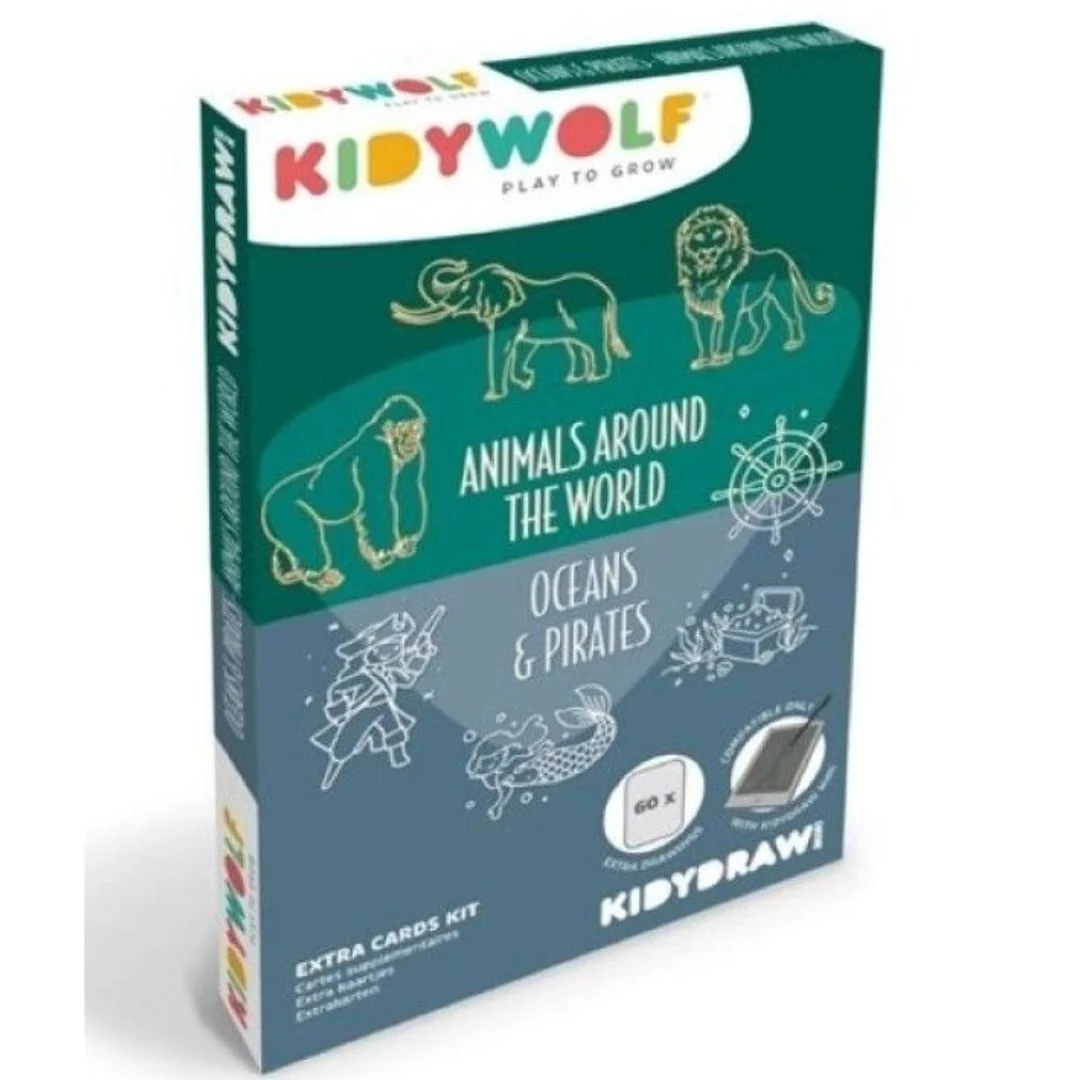 Φωτογραφία προϊόντος: 182365 Kidywolf 60 κάρτες για τα Mini Tablet ζωγραφικής με θέμα Animals Around The World και Oceans And Pirates