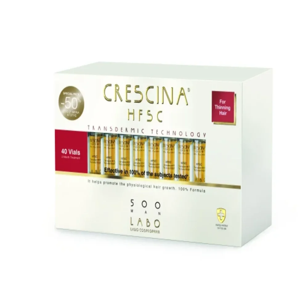 Φωτογραφία προϊόντος: PETSIAVAS Crescina 500 Man Θεραπεία Ανάπτυξης Μαλλιών Αραίωσης 20αμπούλες