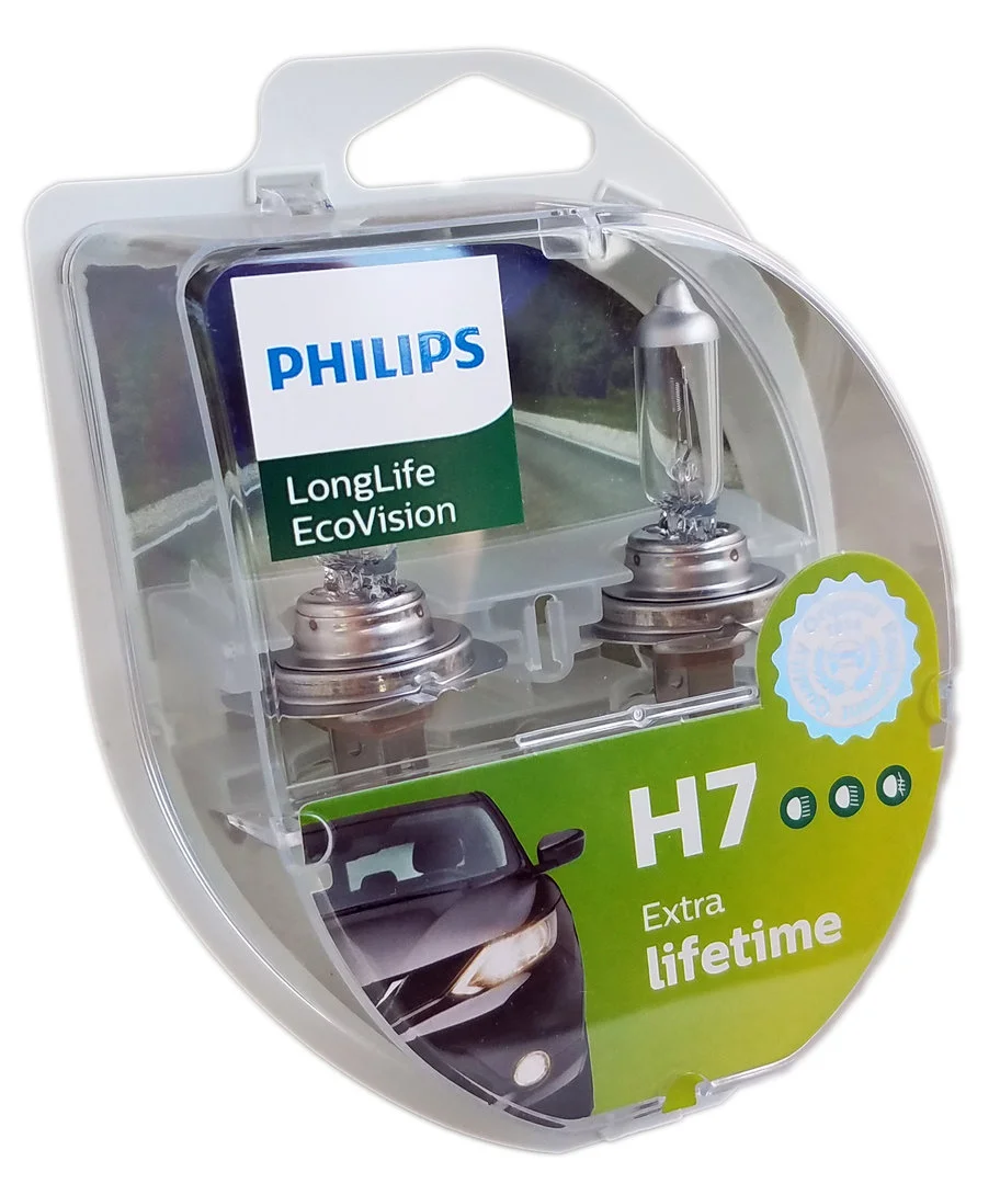 Φωτογραφία προϊόντος: PHILIPS H7 12V 55W PX26d LongLife EcoVision DUO (12972LLECOS2) 2τμχ