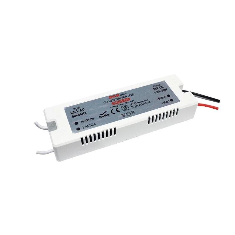 Φωτογραφία προϊόντος: ACALIGHT ΜΙΝΙ ΠΛΑΣΤΙΚΟ CV LED DRIVER 36W 230V AC24V DC 1.5A IP20 ΜΕ ΚΑΛΩΔΙΑ / MP36CV24