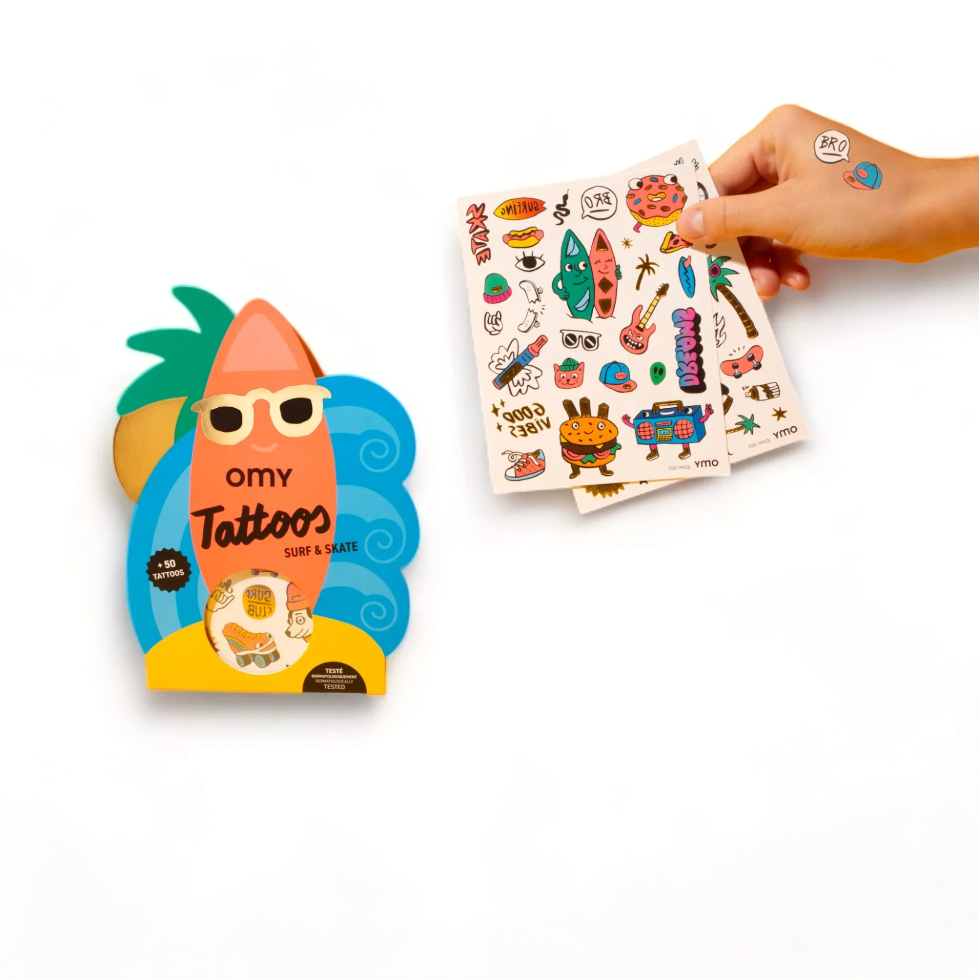 Φωτογραφία προϊόντος: Αυτοκόλλητα tattoos Surf + Skate OMY