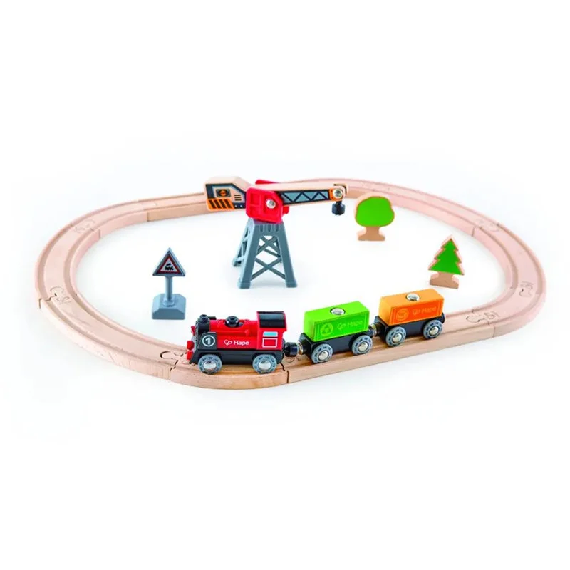 Φωτογραφία προϊόντος: Hape Railway Ξύλινο Cargo Delivery Τρένο Set (E3731A)