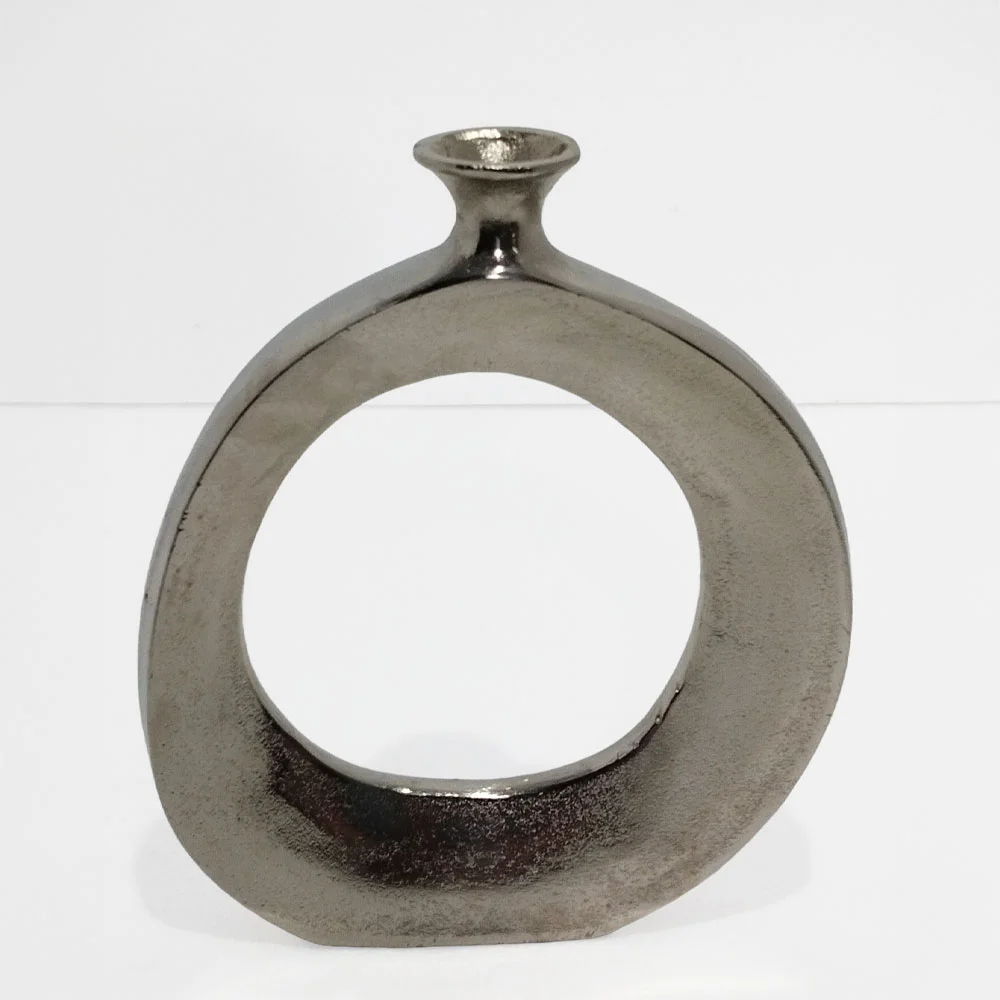 Φωτογραφία προϊόντος: ABSTRACT CIRCLE ΒΑΖΟ 26x4x31cm ΑΛΟΥΜΙΝΙΟ SILVER NICKEL
