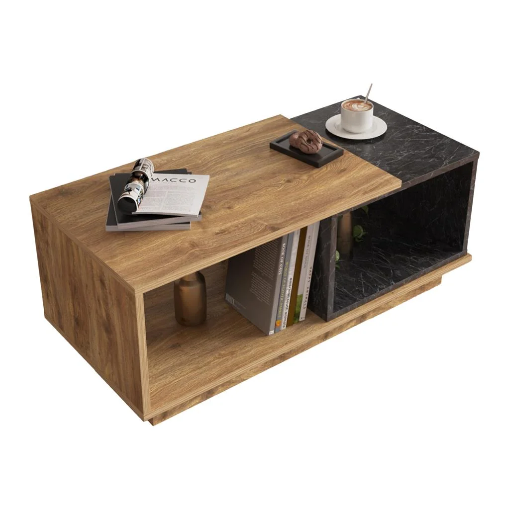 Φωτογραφία προϊόντος: B2BMarkt ΤΡΑΠΕΖΙ ΣΑΛΟΝΙΟΥ TELES HM18181.02 ΜΕΛΑΜΙΝΗ ΣΕ ΦΥΣΙΚΟ & ΜΑΥΡΟ ΜΑΡΜΑΡΟ 100x45x42Υεκ.