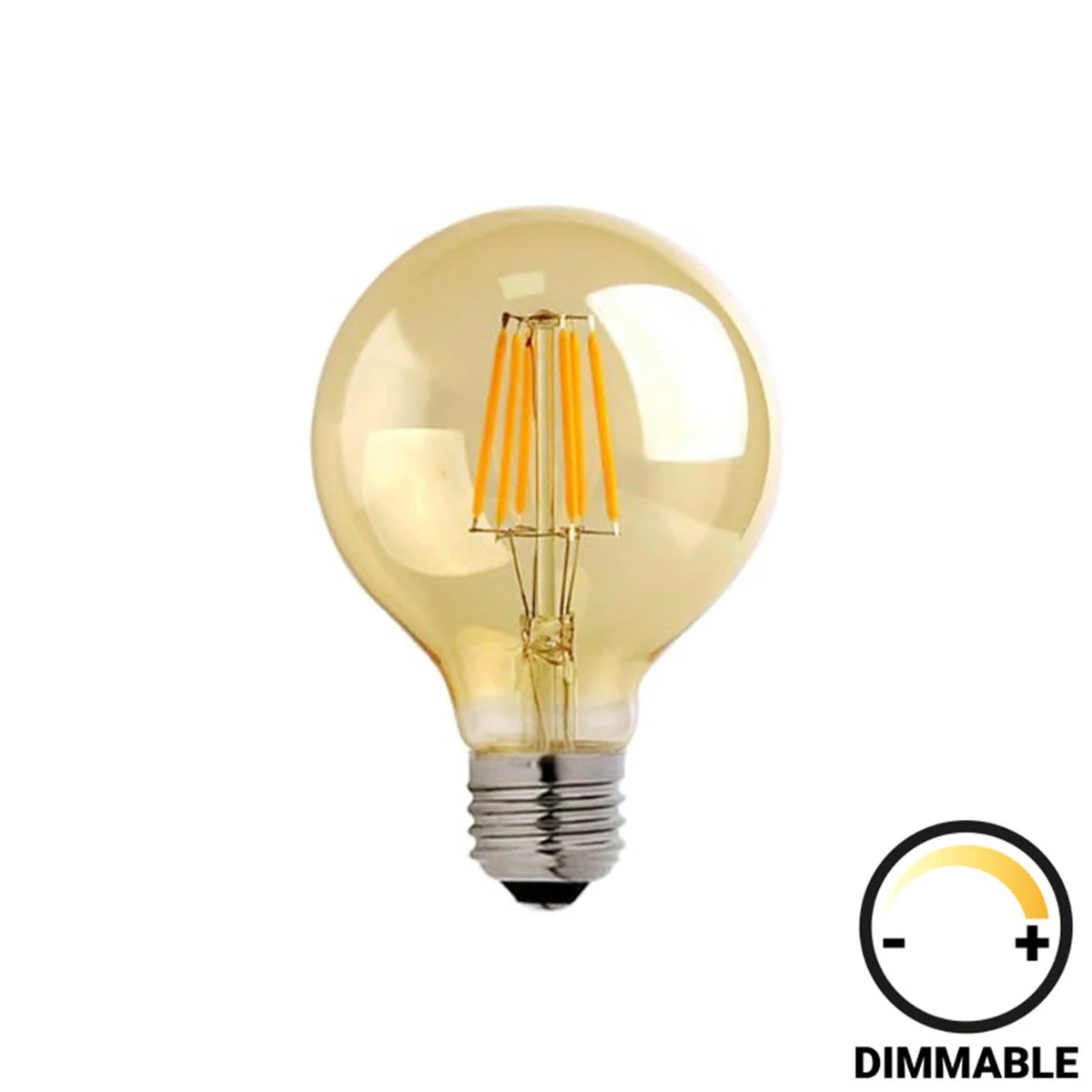 Φωτογραφία προϊόντος: Λαμπτήρας LED G95 Bulb pakoworld dimmable 4W E27 200-220V amber 9x9x13