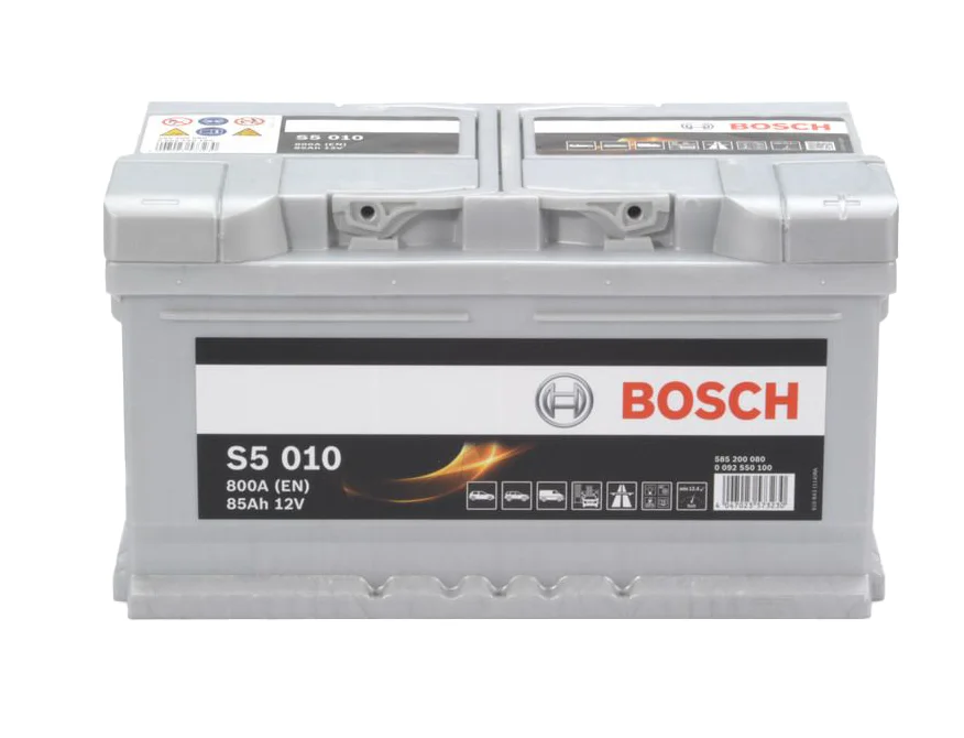 Φωτογραφία προϊόντος: Bosch S5010 – Μπαταρία Αυτοκινήτου 12V 85Ah 800A (EN) – 315×175×175 mm Δ+