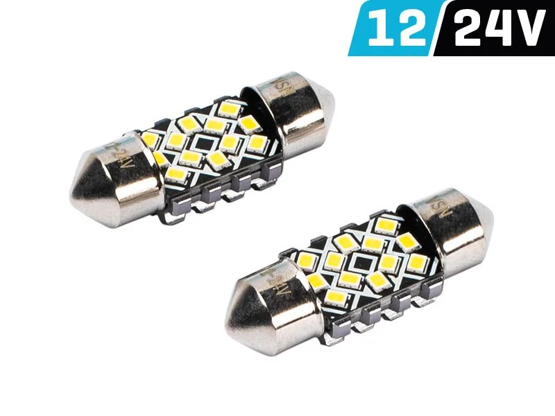 Φωτογραφία προϊόντος: VISION SV8.5 C5W 31MM CANBUS 12/24V 6500K 180o 250LMNS 12X 2016SMD SUPERWHITE 2τμχ