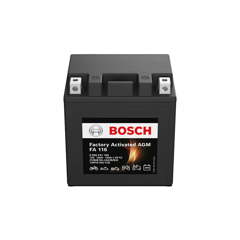 Φωτογραφία προϊόντος: Bosch FA116 AGM Μπαταρία Μοτοσυκλέτας 12V 10Ah 120A (0986FA1160) – YB10L-A2/B/B2