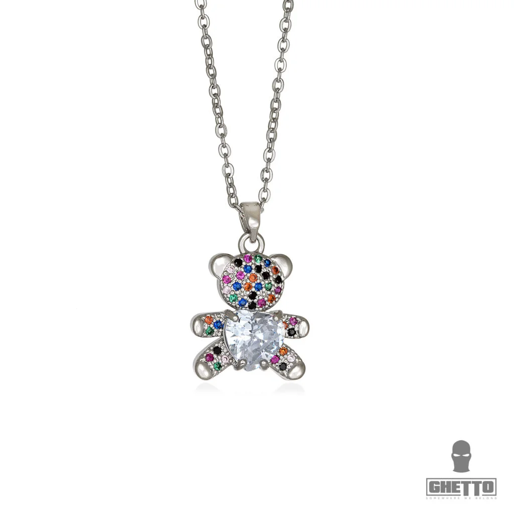 Φωτογραφία προϊόντος: Ghetto Bear Necklace Multicolor Zircon Heart