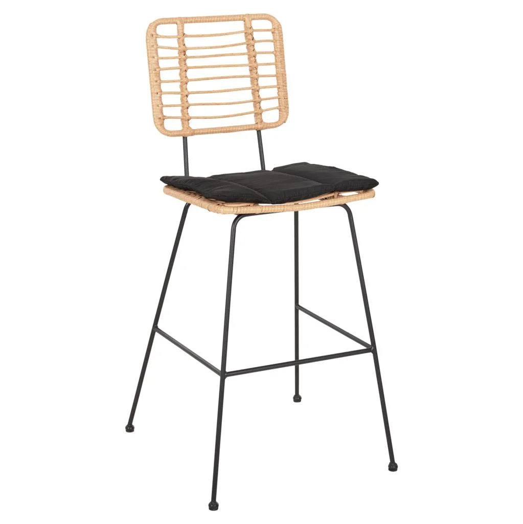 Φωτογραφία προϊόντος: B2BMarkt ΣΚΑΜΠΟ ΜΠΑΡ ALLEGRA HM5455.11 ΜΕΤΑΛΛΟ&ΜΑΞΙΛΑΡΙ ΜΑΥΡΟ-WICKER ΜΠΕΖ 56x59x116,5Υεκ.