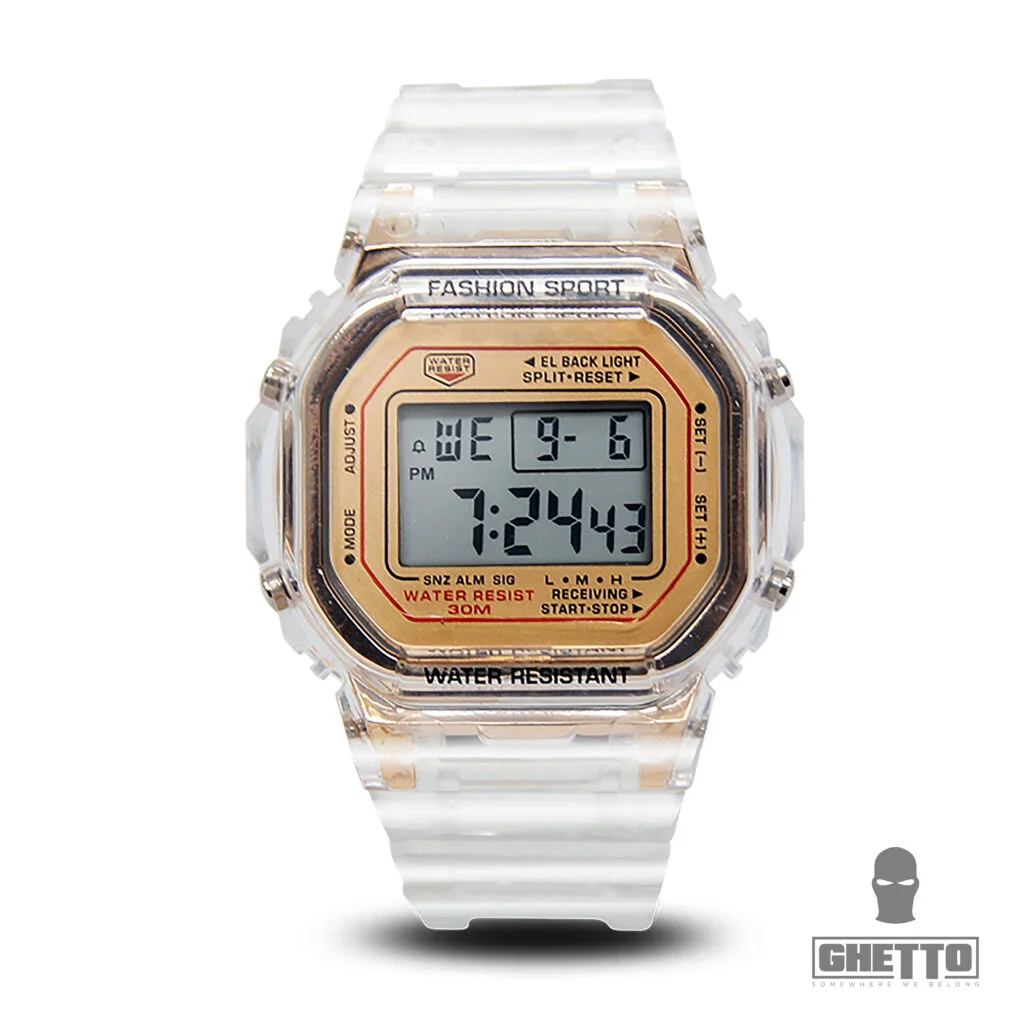Φωτογραφία προϊόντος: Ghetto Clear Silicon Digital Watch Band | Gold Fancy Elegant