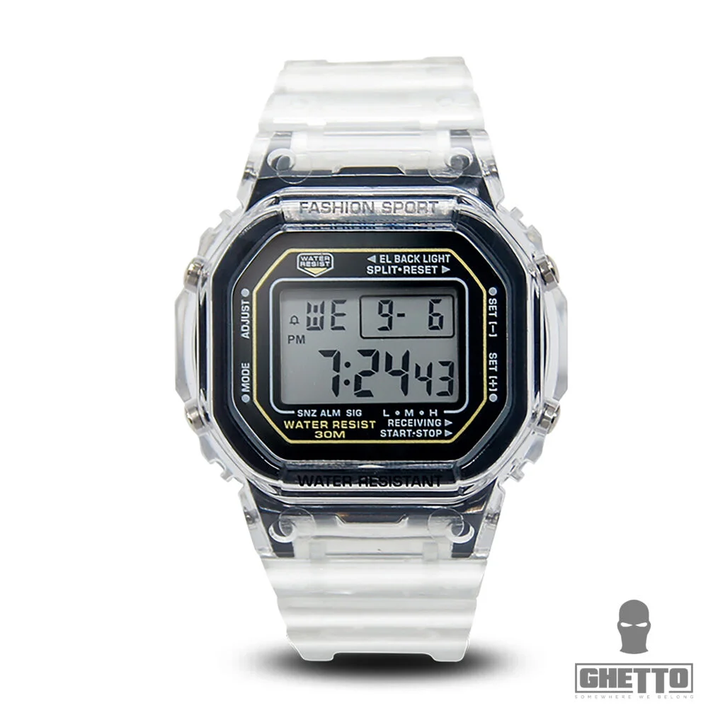 Φωτογραφία προϊόντος: Ghetto Clear Silicon Digital Watch Band | Black Fancy Elegant