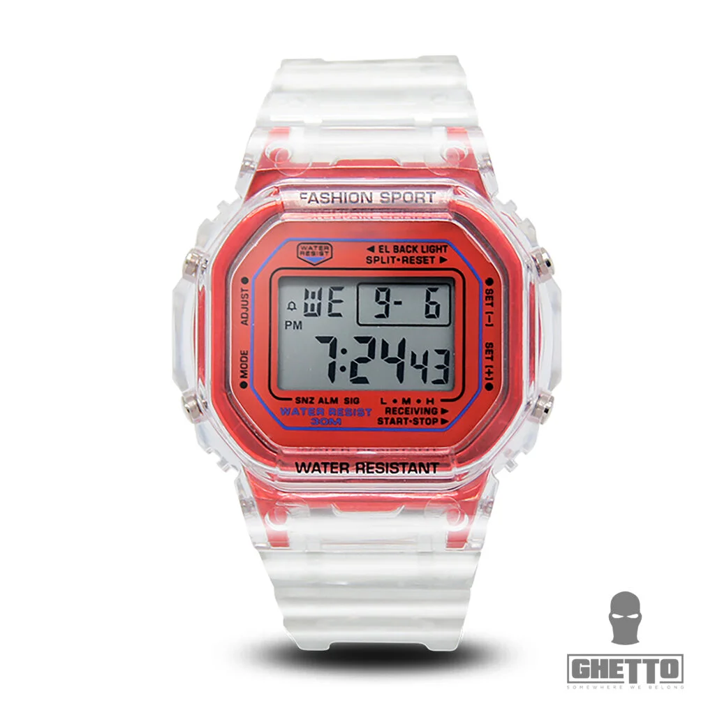 Φωτογραφία προϊόντος: Ghetto Clear Silicon Digital Watch Band | Red Fancy Elegant