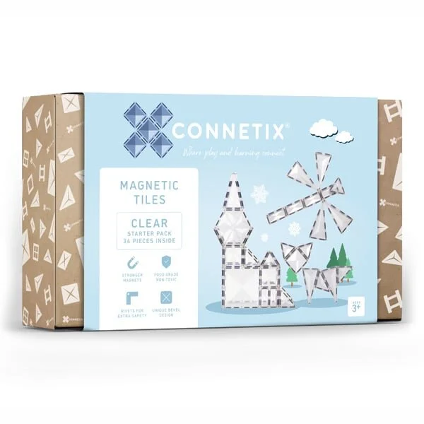 Φωτογραφία προϊόντος: Connetix Μαγνητικά τουβλάκια κατασκευών 34 piece Clear Starter Pack