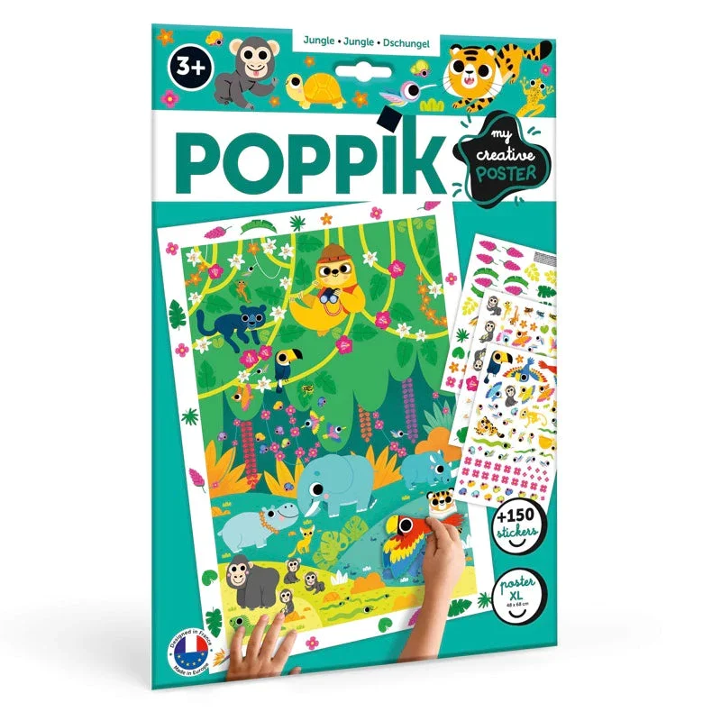 Φωτογραφία προϊόντος: Poppik My Creative Poster - Ζούγκλα - Αφίσα με 150 επανατοποθετούμενα αυτοκόλλητα