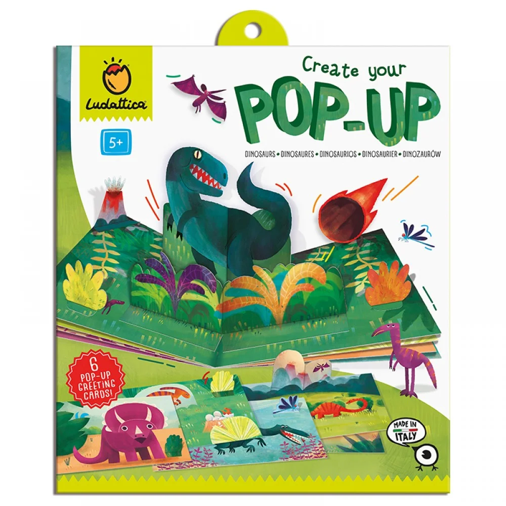 Φωτογραφία προϊόντος: Ludattica Create Your First Pop Up - Dinosaurs - Δημιουργώ 3D Βιβλίο Δεινόσαυροι