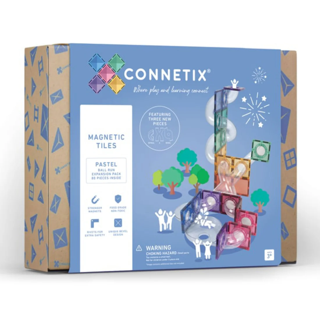 Φωτογραφία προϊόντος: Connetix Μαγνητικά τουβλάκια κατασκευών 80 piece Pastel Ball Run Expansion Pack EU
