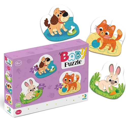 Φωτογραφία προϊόντος: Dodo Toys Puzzle 3 In 1 Pets - Κατοικίδια