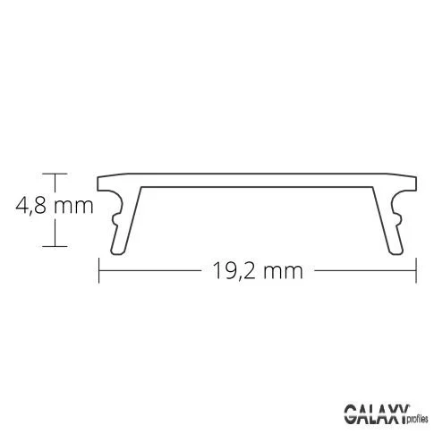 Φωτογραφία προϊόντος: Cover C20 opal / satined 200 cm for profile PN8, flat