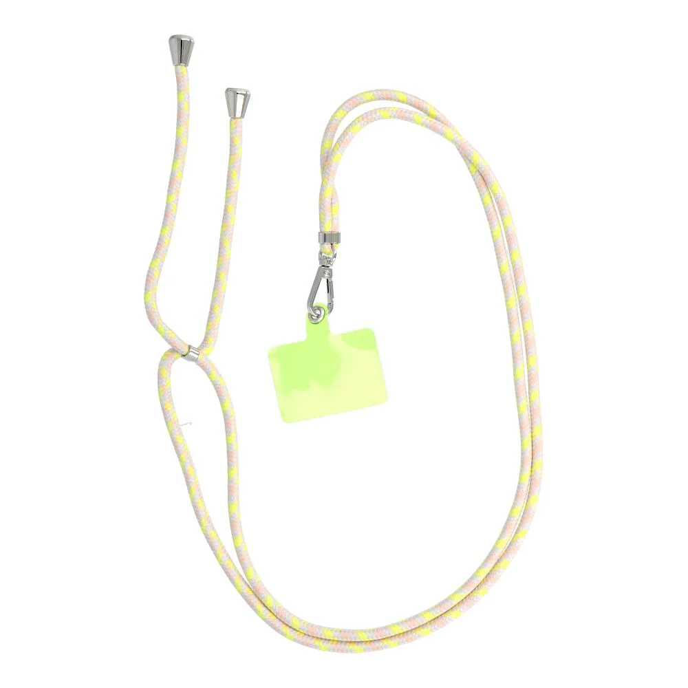 Φωτογραφία προϊόντος: SWING pendant for the phone with adjustable length / cord length 165cm (max 82.5cm in the loop) / on the shoulder or neck - gray-yellow