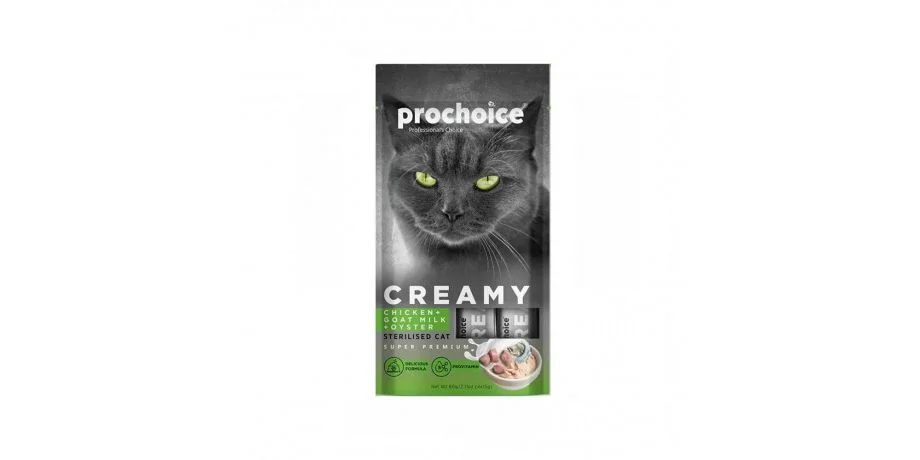 Φωτογραφία προϊόντος: Λιχουδιά Γάτας Prochoice Creamy Chicken + Goat Milk + Oyster 60gr