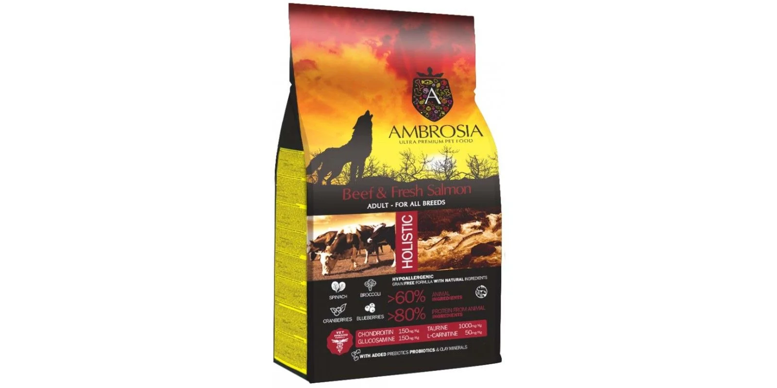 Φωτογραφία προϊόντος: AMBROSIA GRAIN FREE DOG ADULT ALL BREEDS BEEF + FRESH SALMON