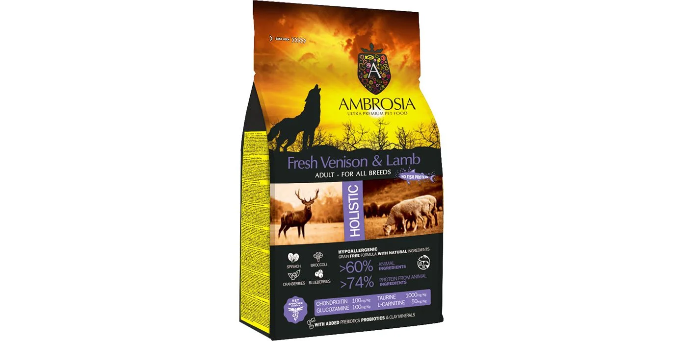 Φωτογραφία προϊόντος: Ambrosia Grain Free Adult Venison + Lamb 12kg Ξηρά Τροφή για Ενήλικους Σκύλους χωρίς Σιτηρά με Αρνί / Ελάφι