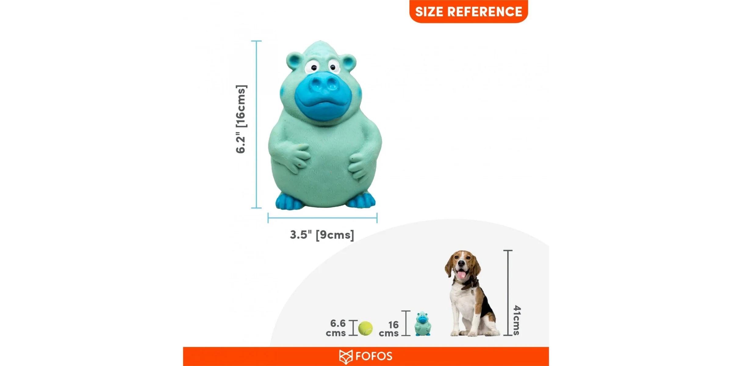 Φωτογραφία προϊόντος: FOFOS LATEX SQUEAKY TOY HIPPO