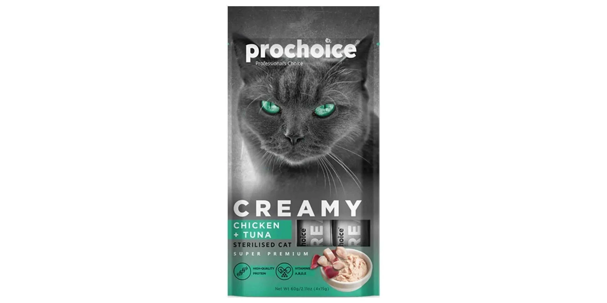 Φωτογραφία προϊόντος: Λιχουδιά Γάτας Prochoice Creamy Chicken + Tuna 60gr
