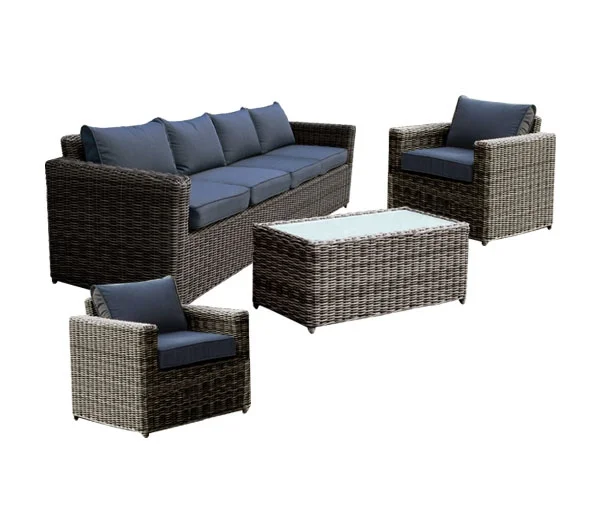 Φωτογραφία προϊόντος: Woodwell Σετ ARIZONA Wicker Grey Brown Μαξ.Aνθρακί Τραπεζάκι+Καναπ.4θέσ+2 Πολυθ