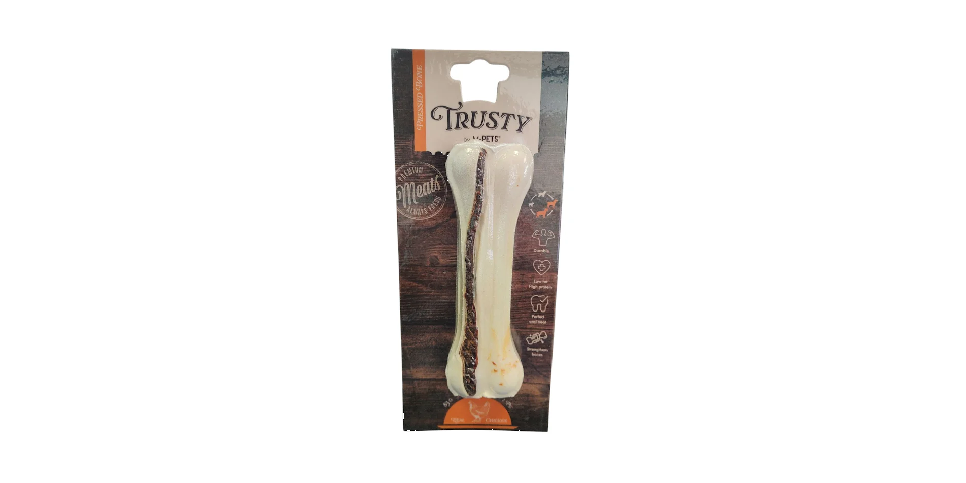 Φωτογραφία προϊόντος: TRUSTY BY M-PETS PRESSED BONE 85GR 1 PC CHICKEN