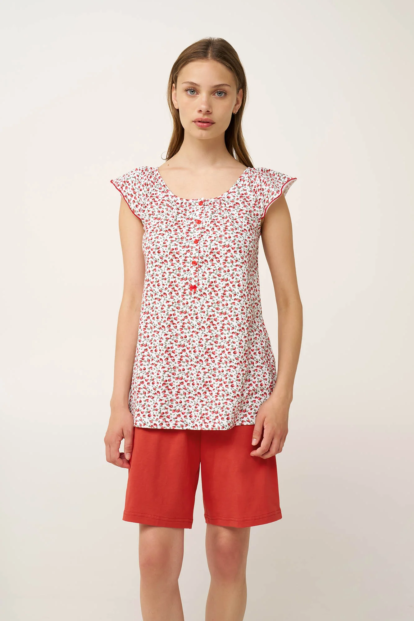Φωτογραφία προϊόντος: ΠΥΖΑΜΑ VAMP 24256 PYJAMAS 100% COTTON COTTON SJ 68cmPlacketBermuda
