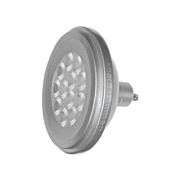 Φωτογραφία προϊόντος: Λάμπα led AR111 GU10 12W 230VAC δέσμης 24° 3000k 860 lumen αλουμινίου ασημί 13-11101200