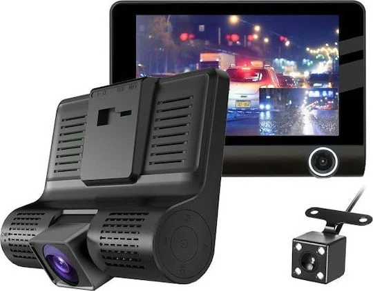 Φωτογραφία προϊόντος: Σετ Κάμερα DVR Αυτοκινήτου 1080P με Οθόνη 4" για Παρμπρίζ με Βεντούζα + Κάμερα Οπισθοπορείας 23774