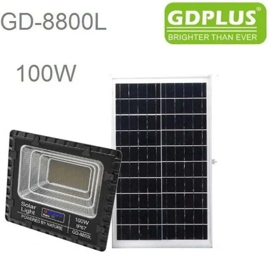 Φωτογραφία προϊόντος: GDPlus Ηλιακός προβολέας τοίχου με τηλεχειριστήριο 100W GD-8800L - Solar Flood Light