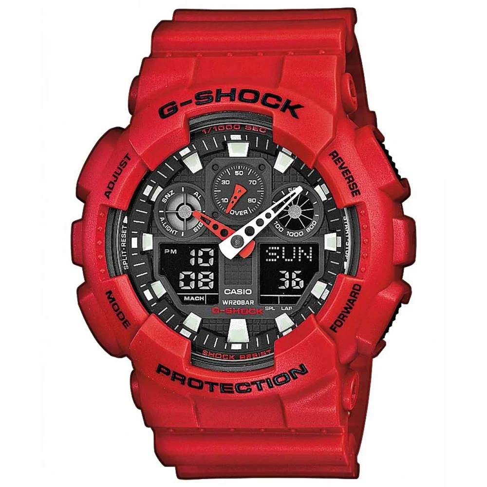Φωτογραφία προϊόντος: CASIO G-SHOCK Chronograph Red Rubber Strap GA-100B-4AER