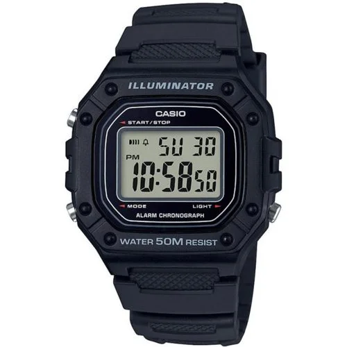 Φωτογραφία προϊόντος: CASIO Collection Black Rubber Strap W-218H-1AVEF